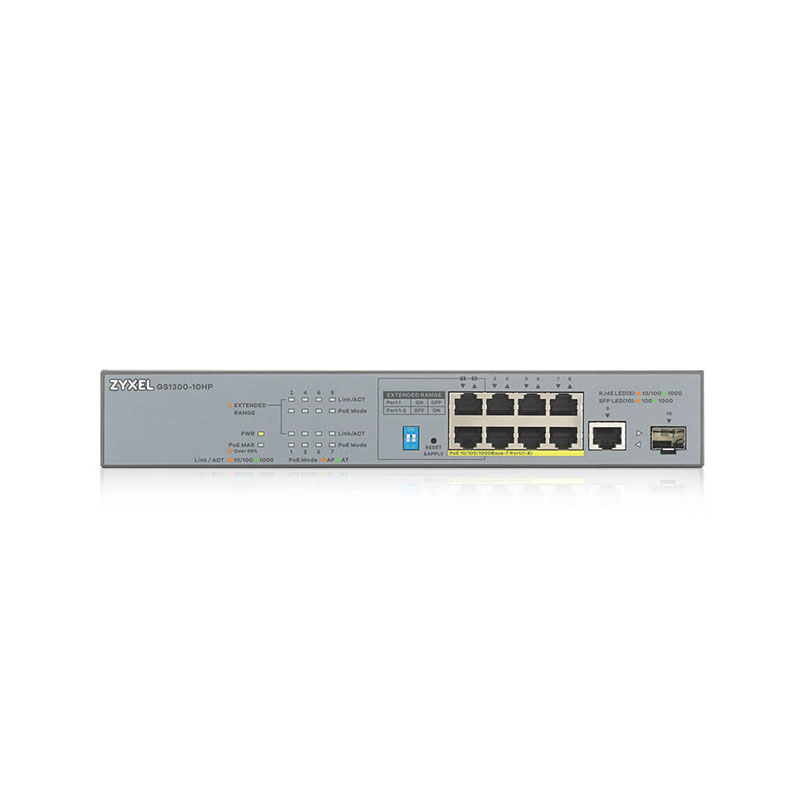 Zyxel GS1300-10HP 10 PORT YÖNETİLEMEZ POE SWITCH (130 WATT)