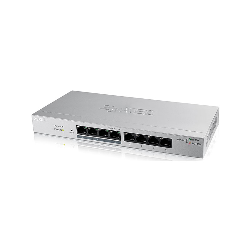 Zyxel GS1200-8HP 8 Port 4x10/100/1000 4x10/100/1000 PoE Web Yönetilebilir Switch