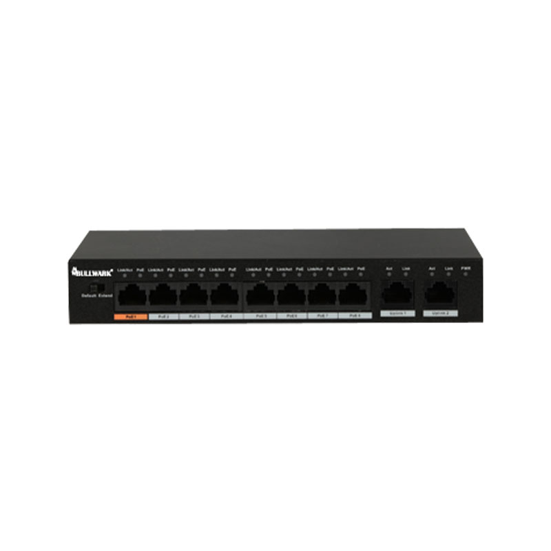 Bullwark BLW-SW3196-8HP 8x 10/100 Hi-PoE/PoE + 2 x Uplink Yönetilmez Switch