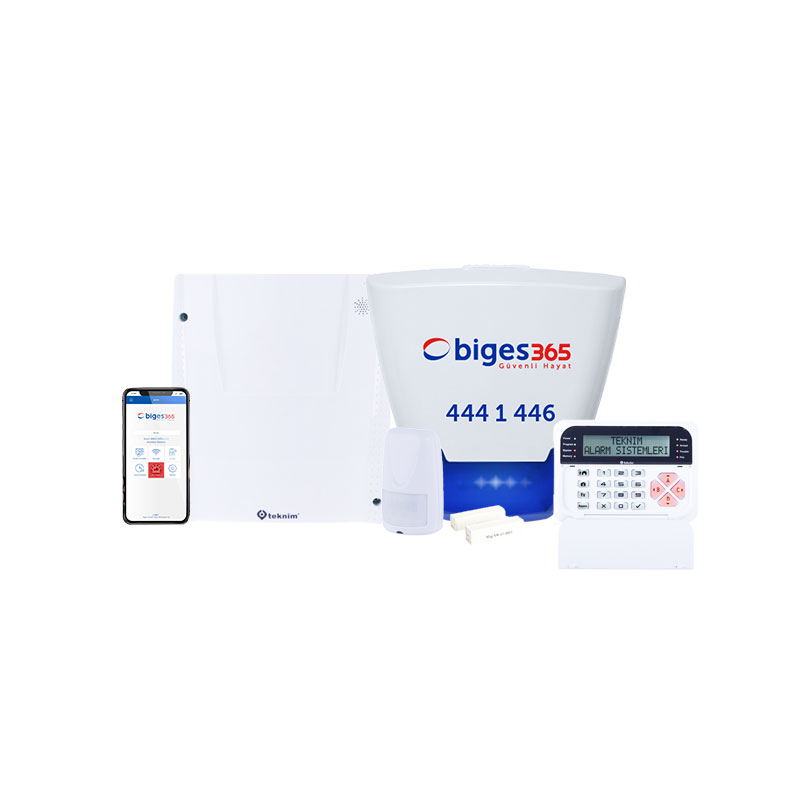 Teknim GSM/GPRS Kablolu Hırsız Alarm Seti + 1 Yıl Biges 365 İzleme Hizmeti