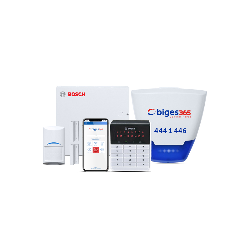 Bosch 3000 Kablolu Akıllı Alarm Seti 3 - Network+GPRS - Ev/İşyeri IVR (1 Yıl )