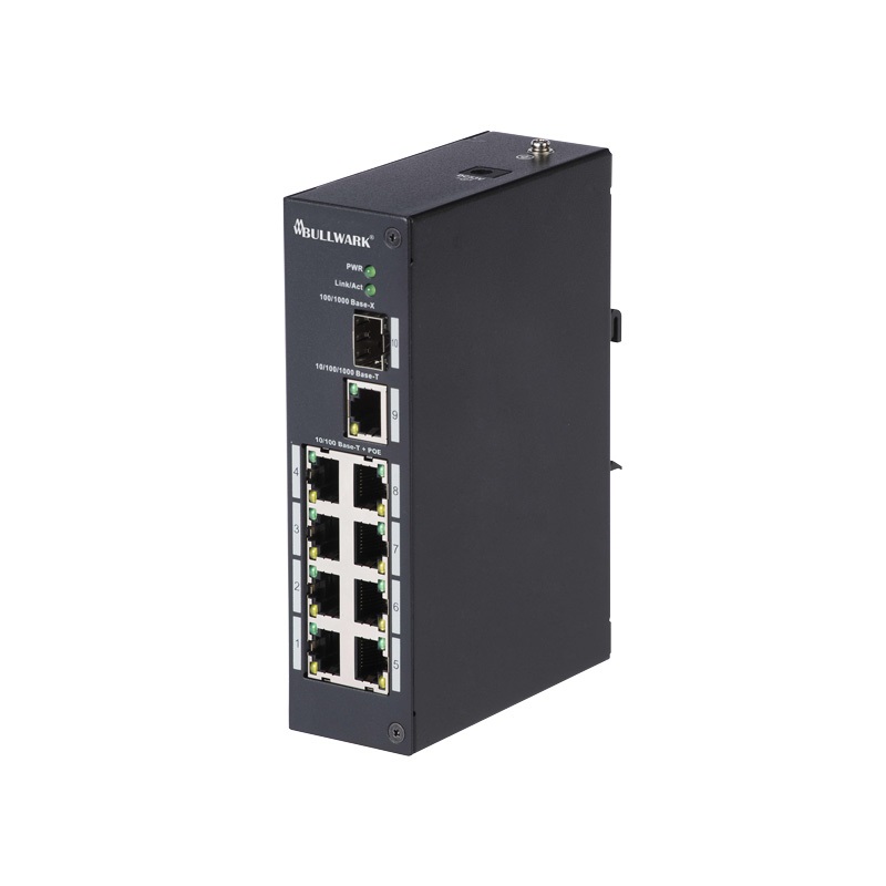 Bullwark BLW-SW3096R-8P 8x10/100 PoE+, 1x10/100/1000, 1xSFP Uplink End. Switch