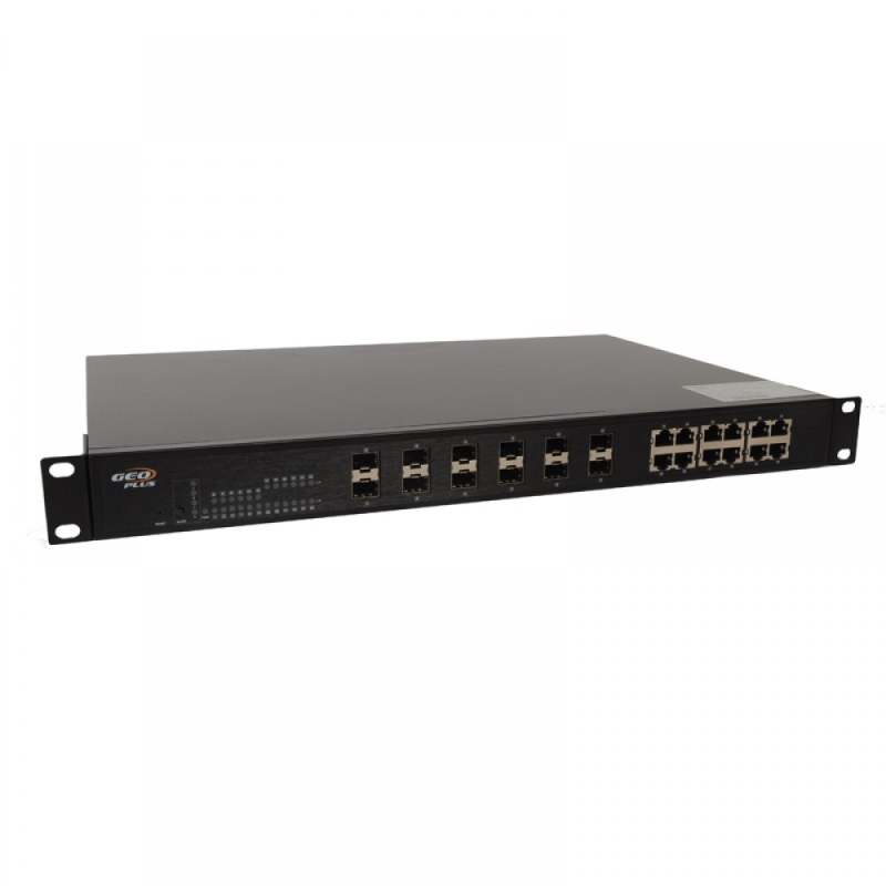 Geoplus DSW1024-12GF12GT 12 Port 12x10/100/1000Base-T(X) , 12x1000Base-X SFP Endüstriyel Switch