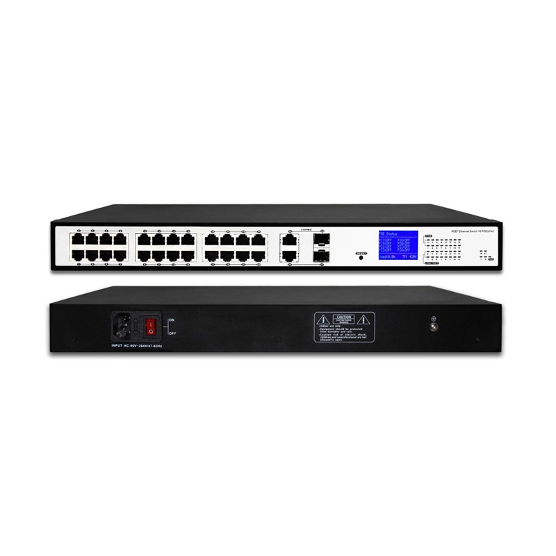 Geoplus DSW24EP2FG-L 24-Port POE Switch (24x10/100 Mbps 2x10/100/1000 Mbps or 2x1000 Base-X)